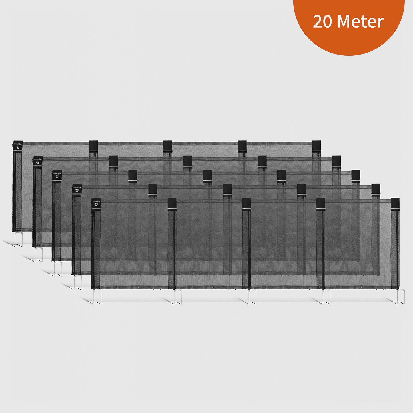 "Carlo" 20 Meter Zaun mit 21 "TerraPoles"